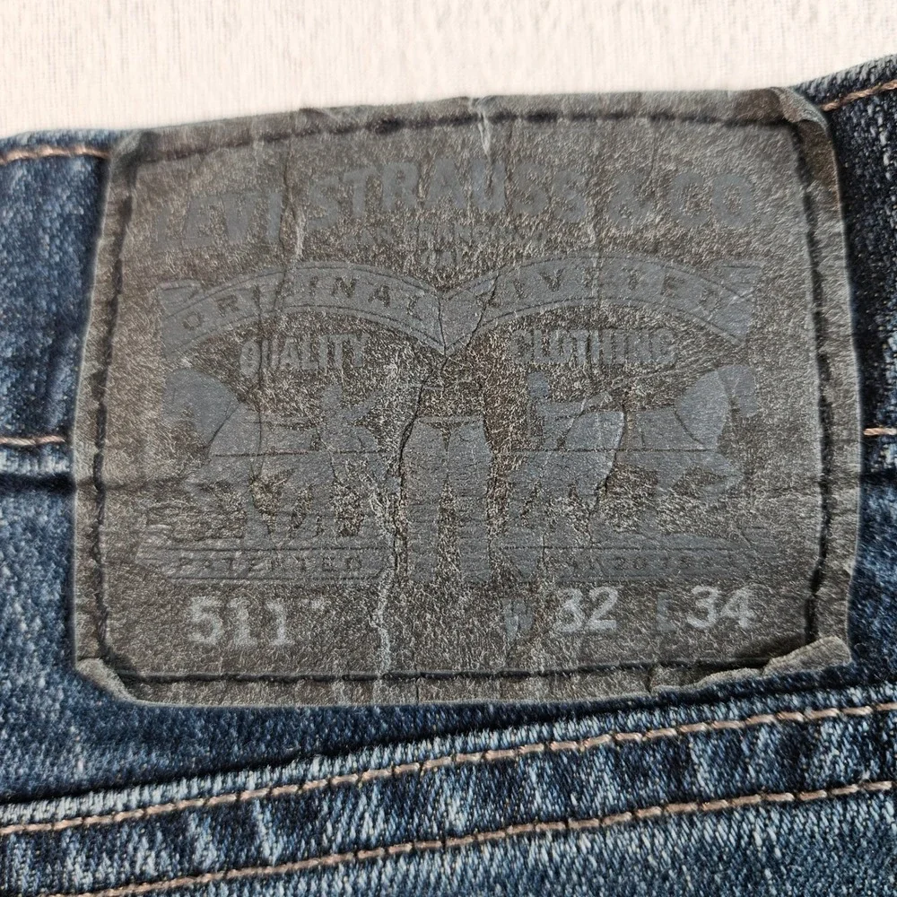 Levi's 511 Slim Fit Jeans Mens 32x34 Dark Wash Blue Denim 04511-4172